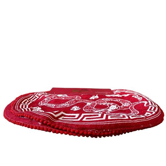 Year of the Snake 2025 Round 15in Placemat Set of 4 Red White Lunar New Year New - Picture 7 of 14